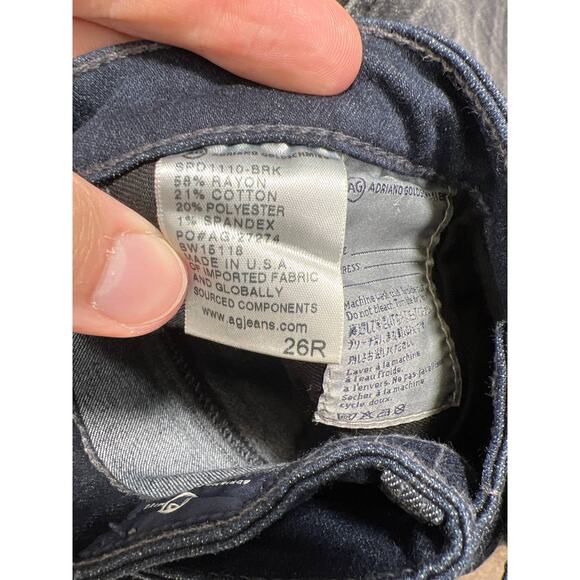 AG Adriano Goldschmied The Stilt Cigarette Leg Denim Jean Dark Wash Blue 26R - Picture 4 of 6